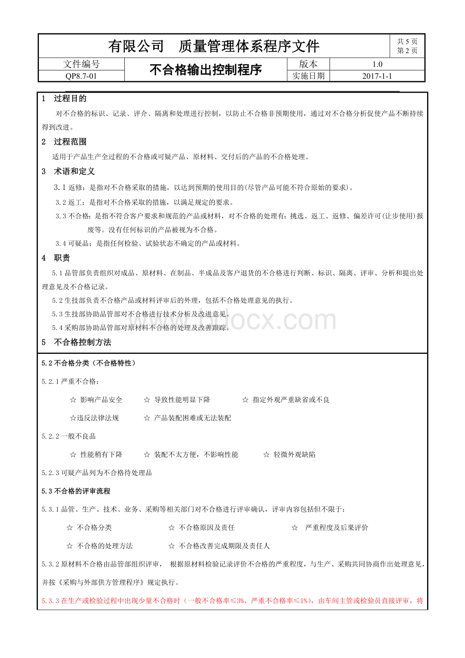 不合格输出控制程序文档格式.doc_第2页