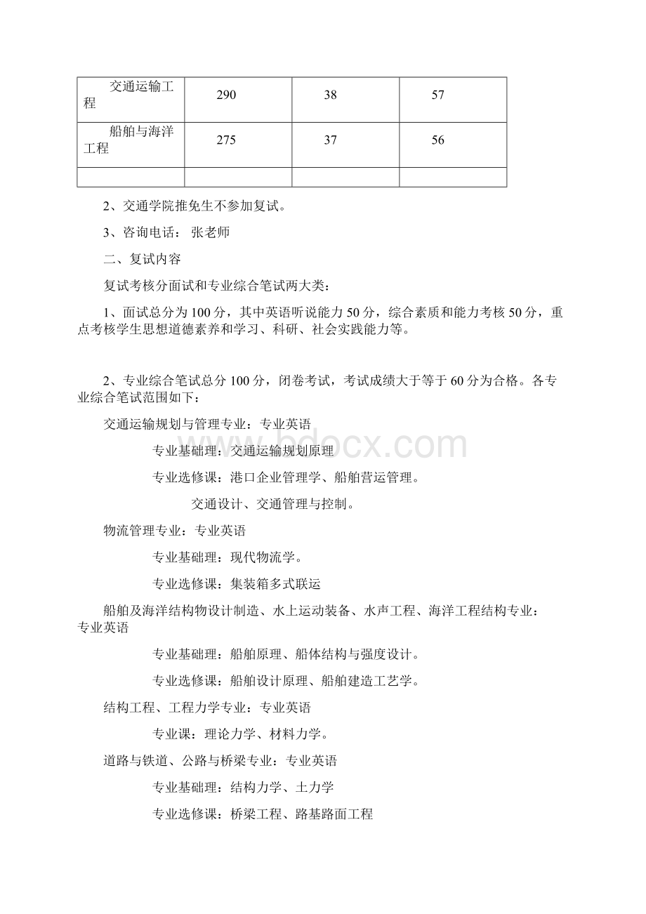 交通学院研究生复试安排Word下载.docx_第2页