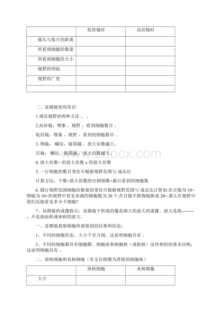 高一生物必修一知识点归纳填前4章Word文件下载.docx_第2页