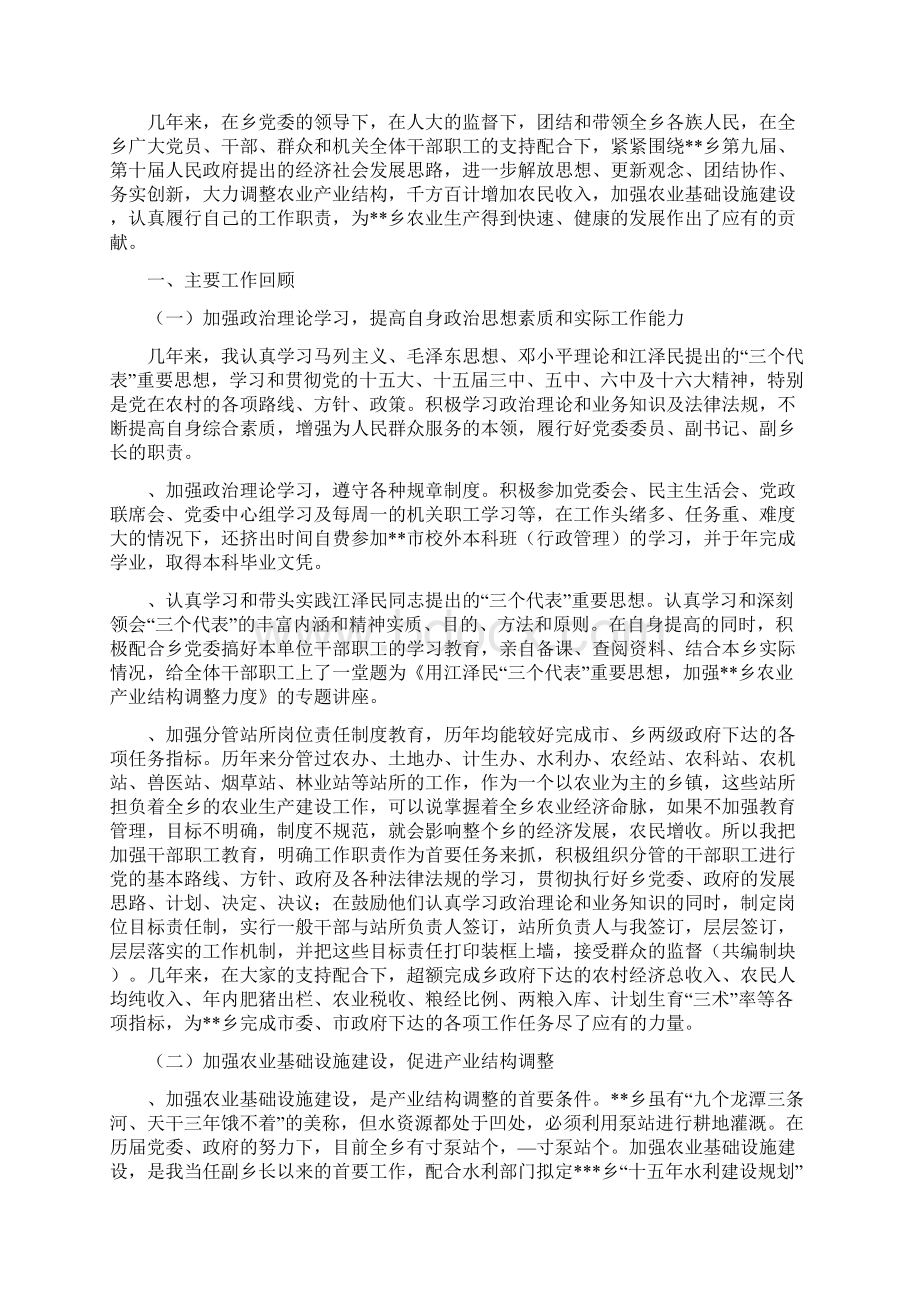 乡副乡长述职报告述职报告多篇范文.docx_第2页