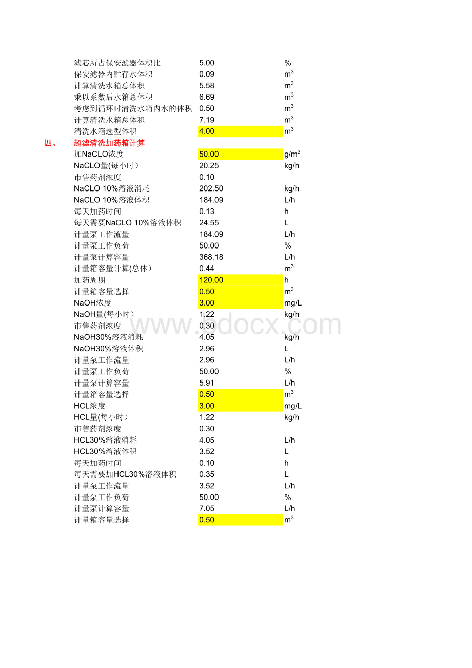 反渗透超滤计算表.xls_第2页