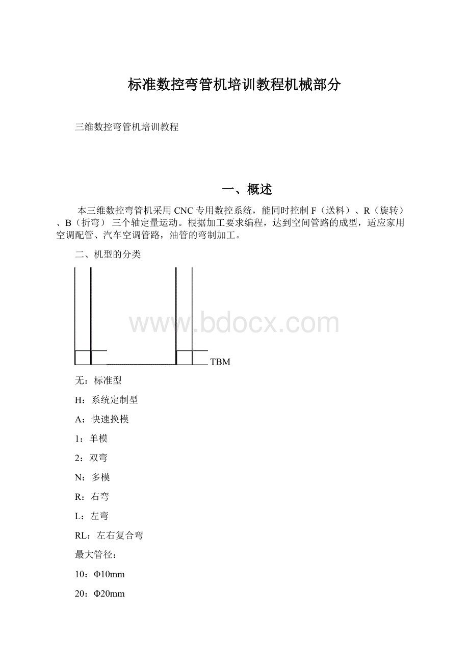 标准数控弯管机培训教程机械部分.docx