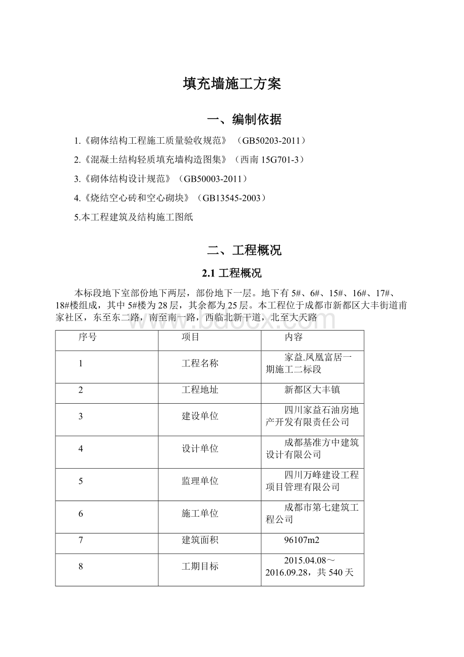 填充墙施工方案Word文档下载推荐.docx