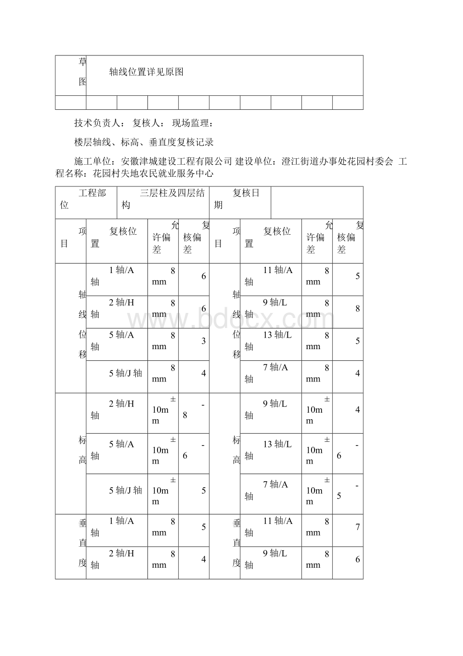 轴线标高垂直度复核记录.docx_第3页