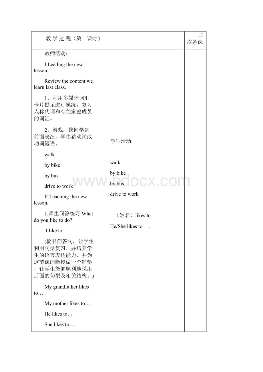 冀教版英语教案第一单元46课.docx_第2页