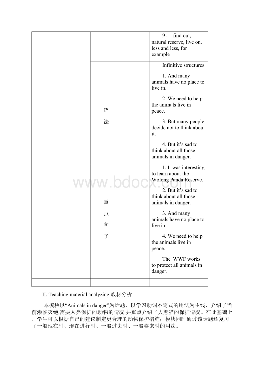 外研版八上《Module 9 Animals in danger》word全模块教案Word下载.docx_第3页