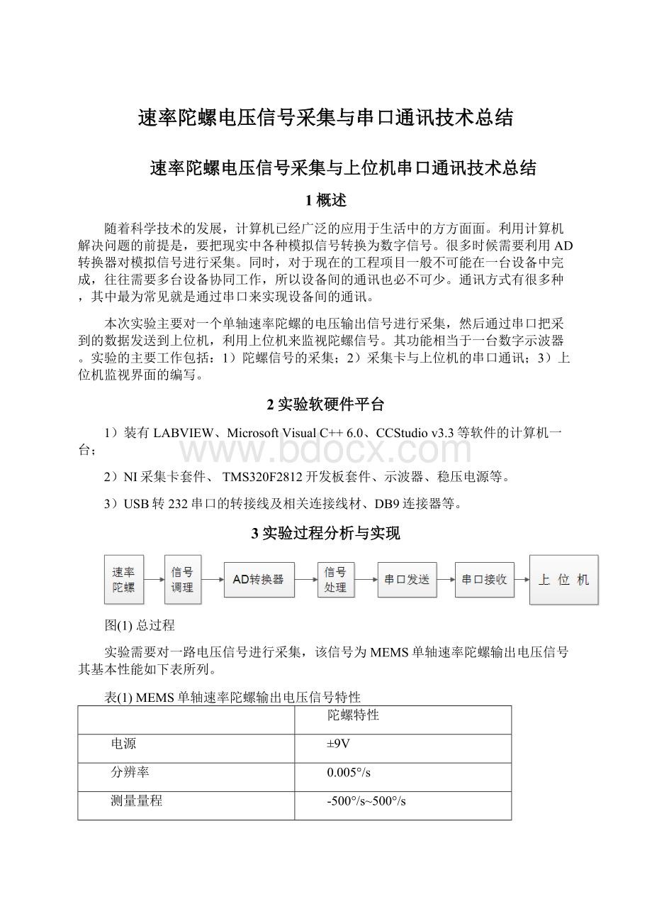 速率陀螺电压信号采集与串口通讯技术总结.docx_第1页