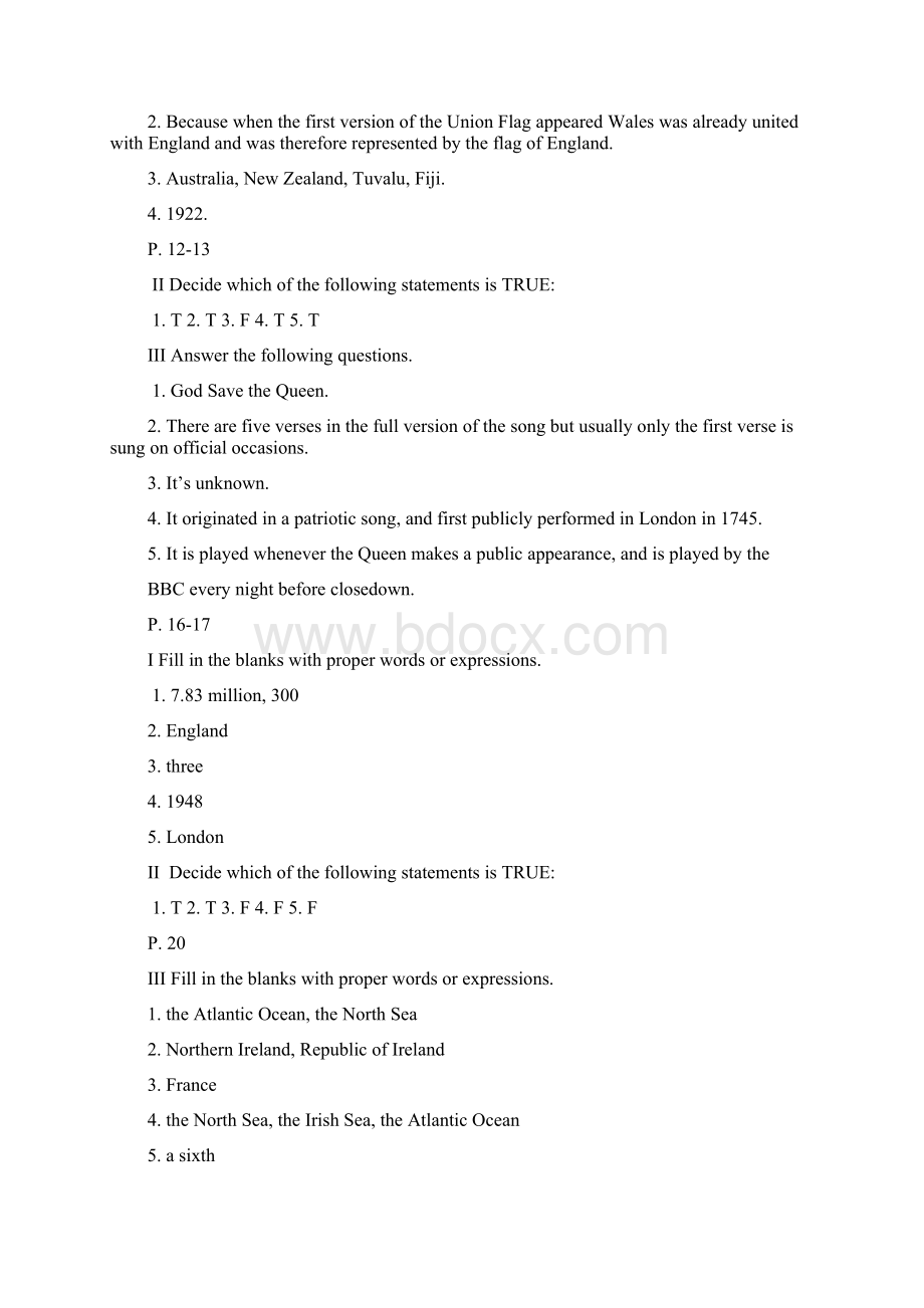 《最新英美概况》练习参考答案英国部分 1.docx_第2页