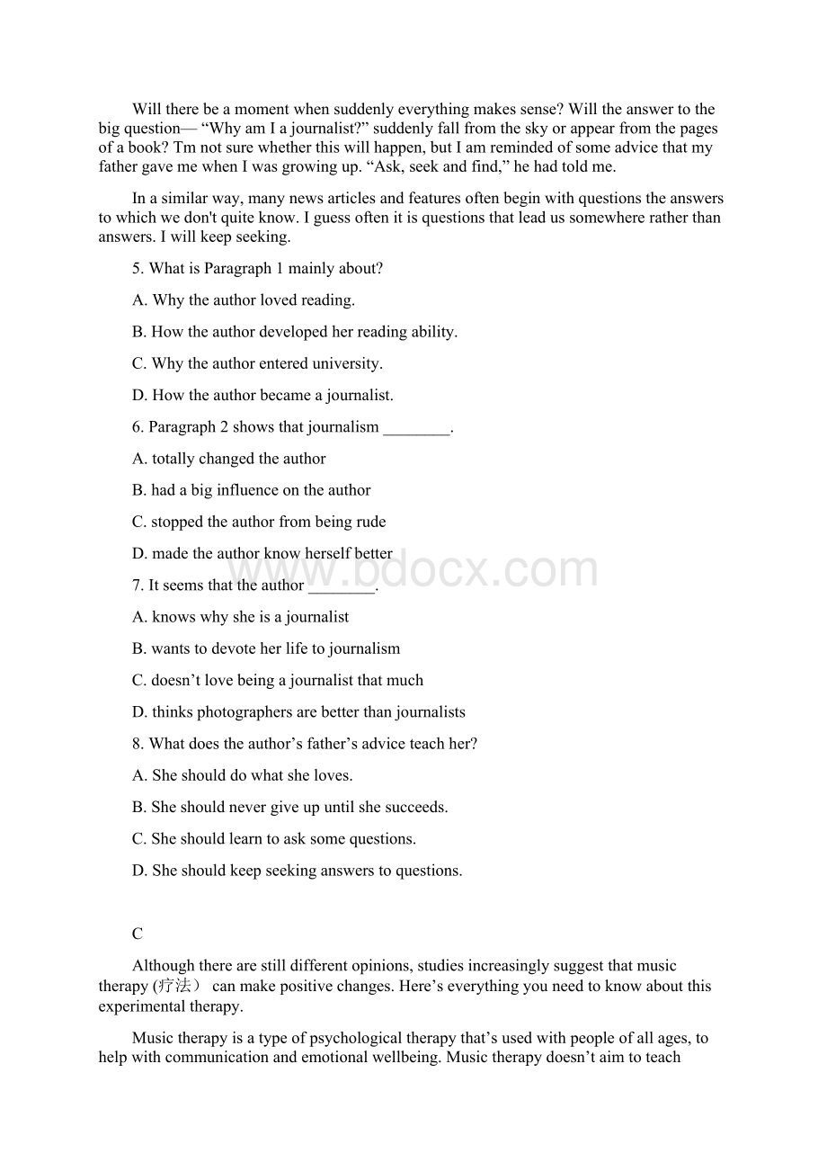 深圳市龙岗区高中英语高一上必修二Module 5单元测试题Word格式.docx_第3页