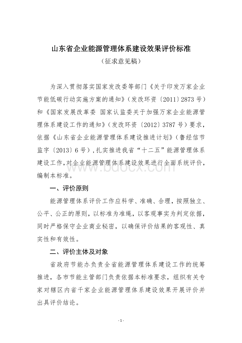 山东省能源管理体系评价标准Word格式.doc