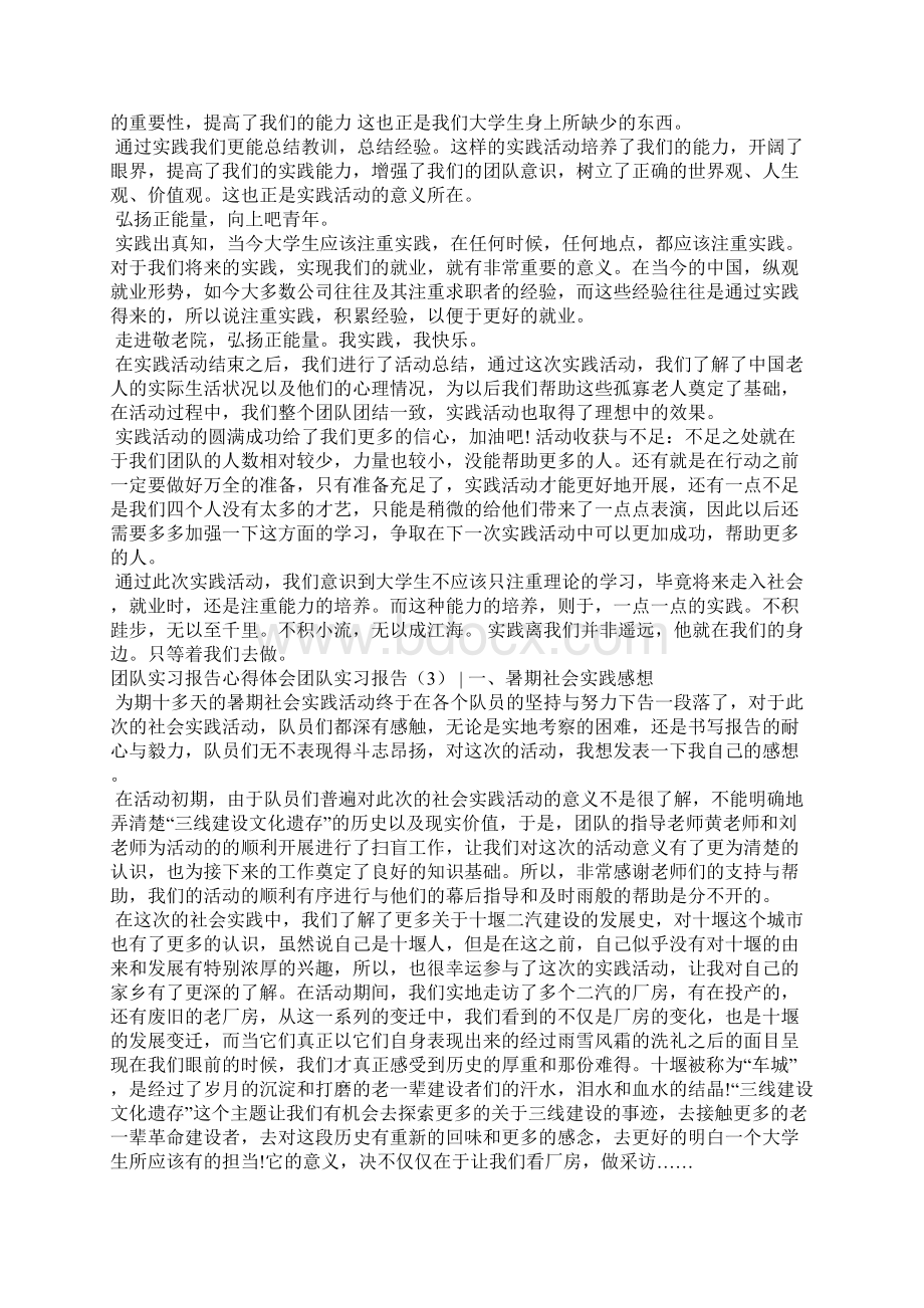 团队实习报告3篇工作报告Word格式文档下载.docx_第3页