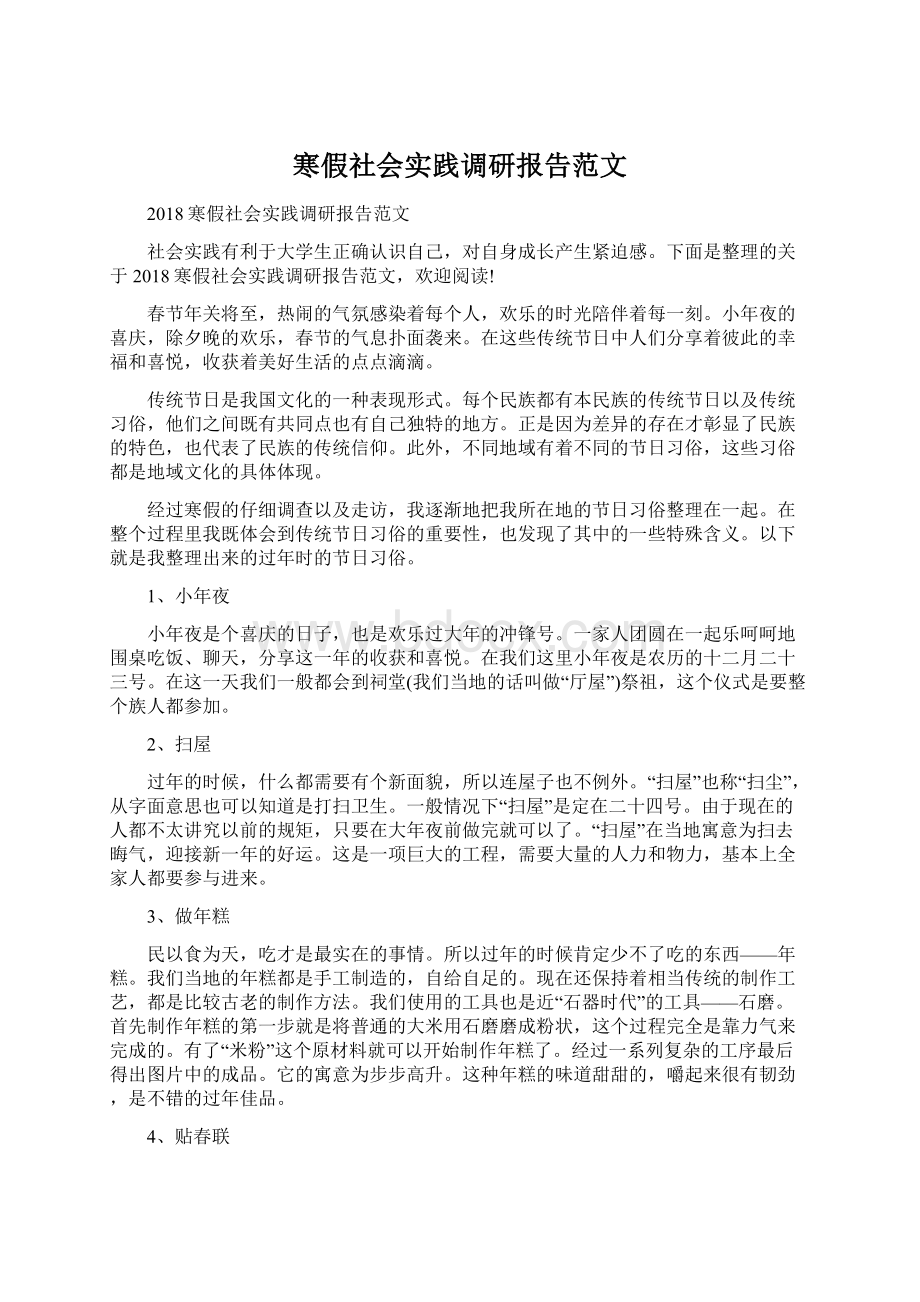 寒假社会实践调研报告范文Word格式文档下载.docx_第1页