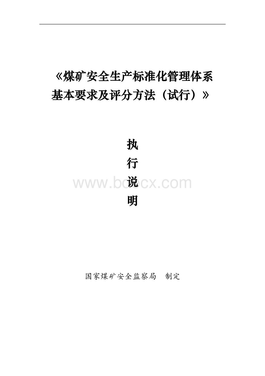 煤矿安全生产标准化管理体系执行说明Word文件下载.doc_第1页