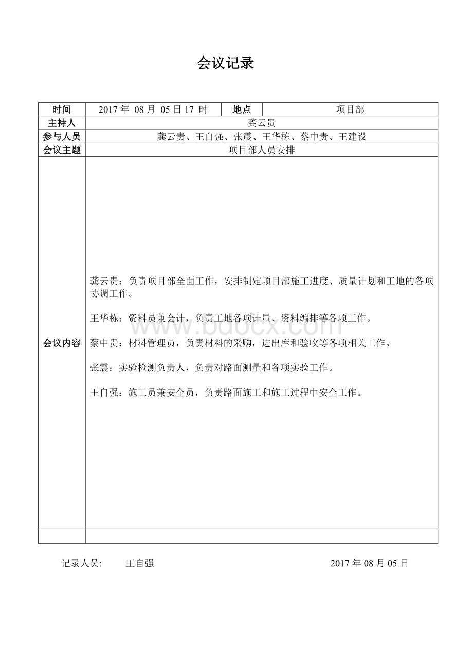 会议记录模板-新Word文档下载推荐.doc_第1页