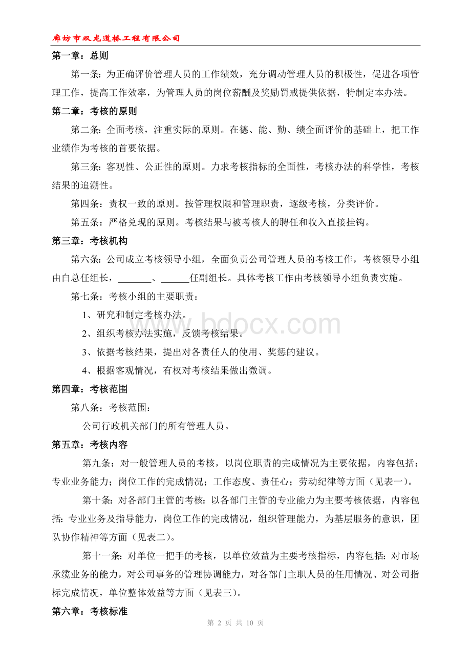 公司行政管理人员考核办法Word文档下载推荐.doc_第2页