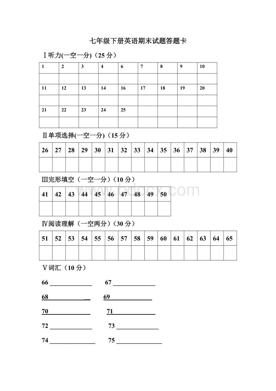 仁爱七年级下册英语期末试题及答案.doc_第1页