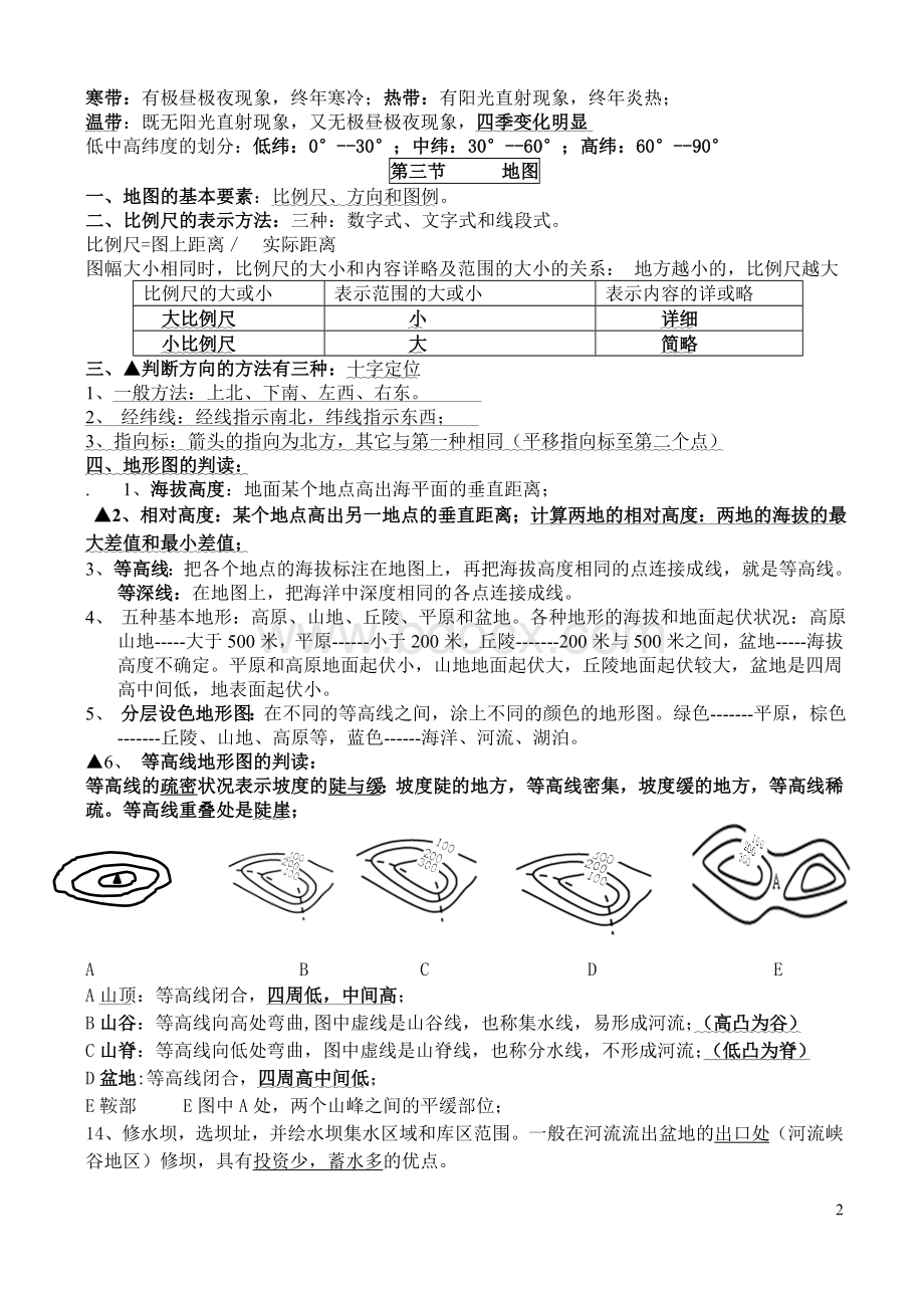 七年级上地理第一章知识点归纳Word文档下载推荐.doc_第2页