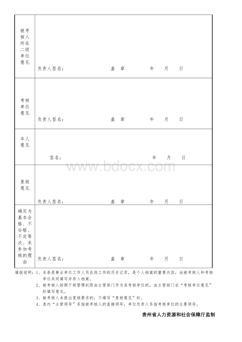 贵州省事业单位工作人员年度考核登记表文档格式.doc_第2页