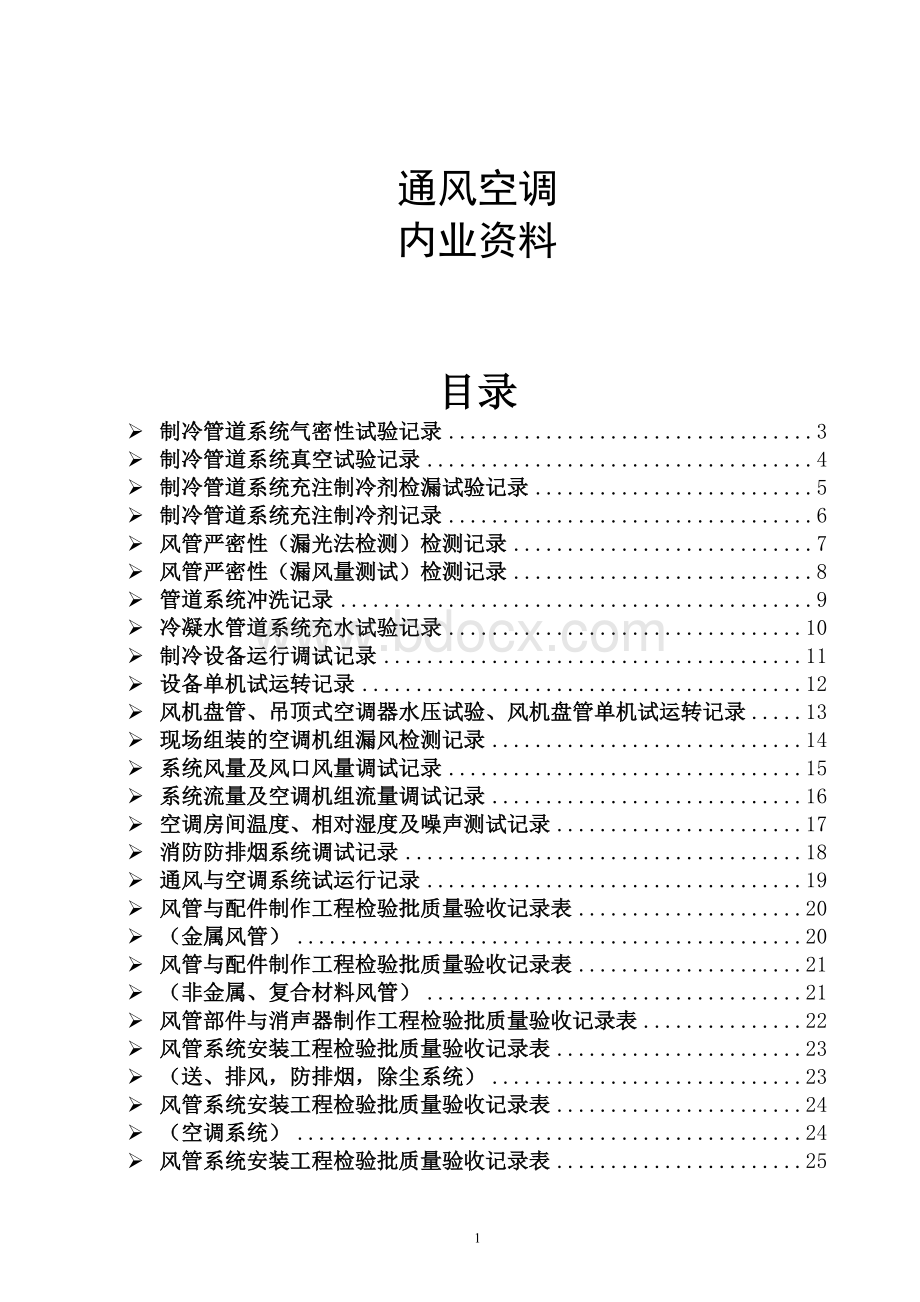 通风空调内业资料文档格式.doc