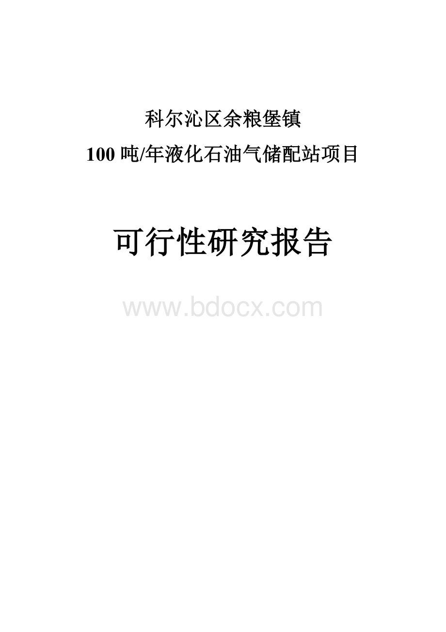 液化气站项目可行性研究报告Word文档下载推荐.docx