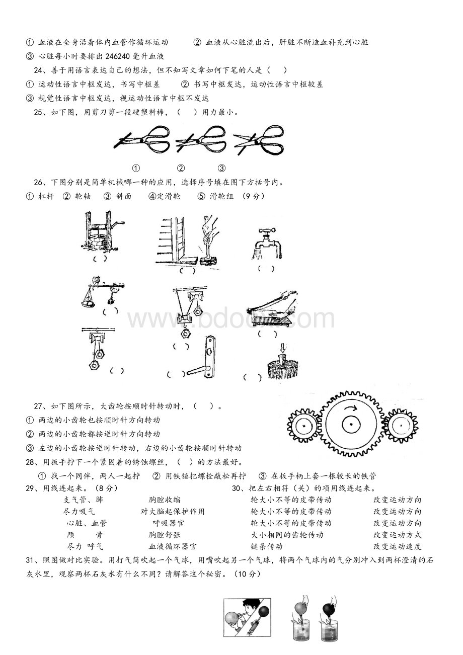 湘教版五年级科学上期末复习题Word文档格式.doc_第2页