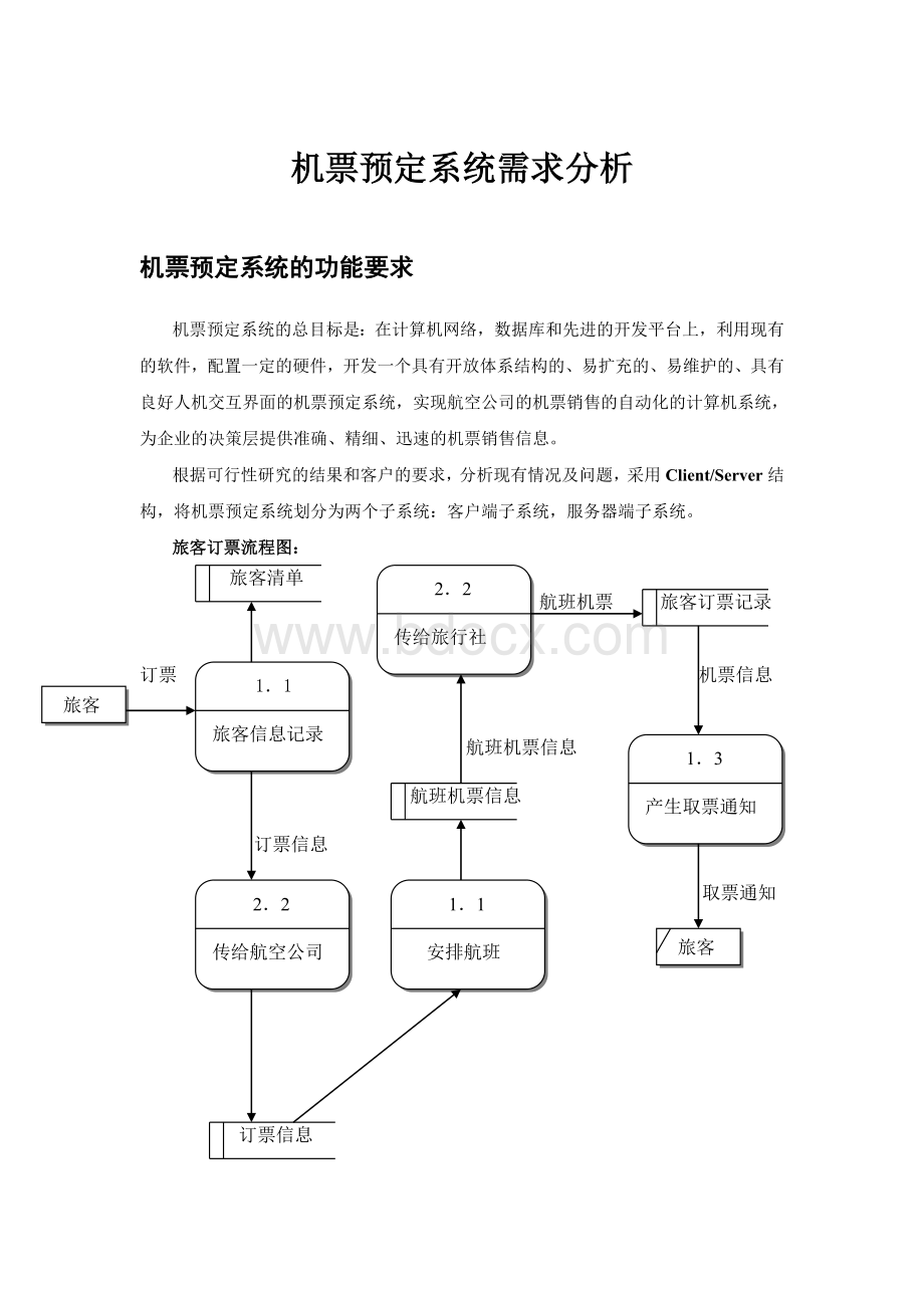 机票预定系统需求分析.doc_第1页