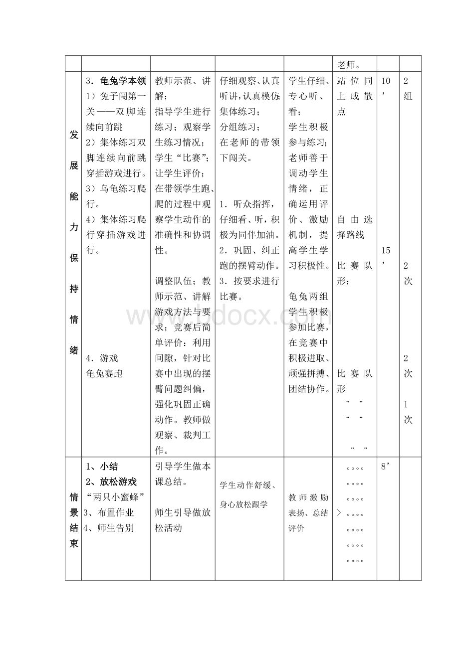 体育一年级-龟兔赛跑教案Word下载.doc_第2页