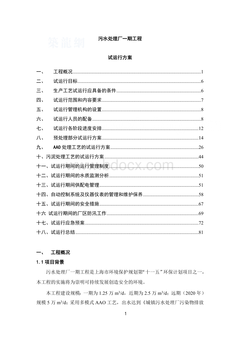 AAO工艺污水处理厂工艺调试方案Word格式.doc_第1页