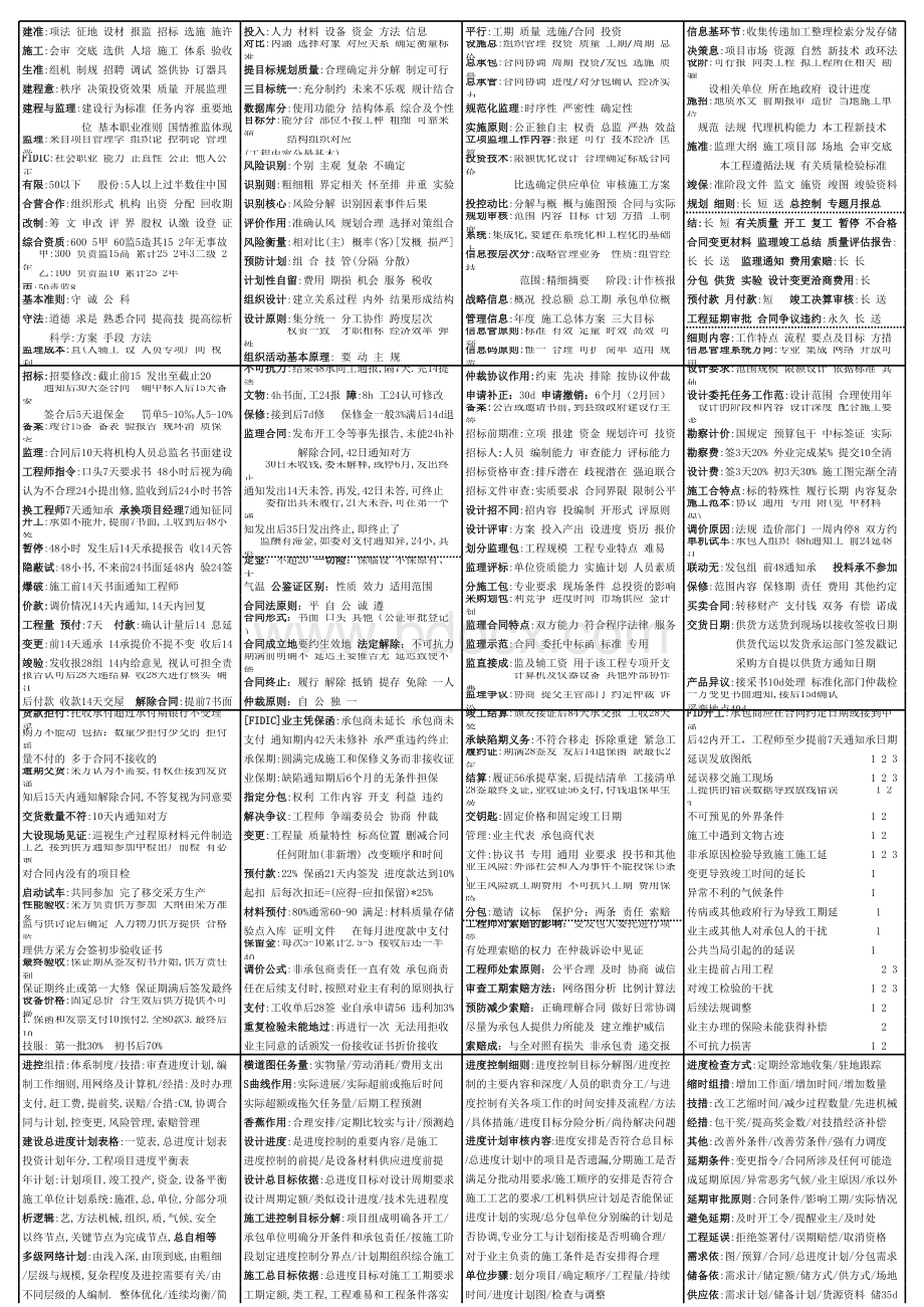 注册监理工程师(史上最强必过小抄已整理小字版).xls_第1页