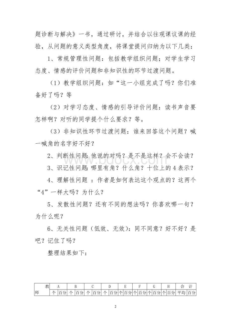 “教师提问的有效性”课堂观察报告Word文档格式.doc_第2页