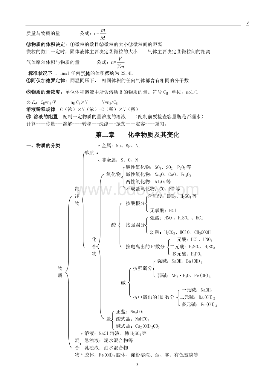 高一化学必修一知识点总结归纳总复习提纲文档格式.doc_第3页