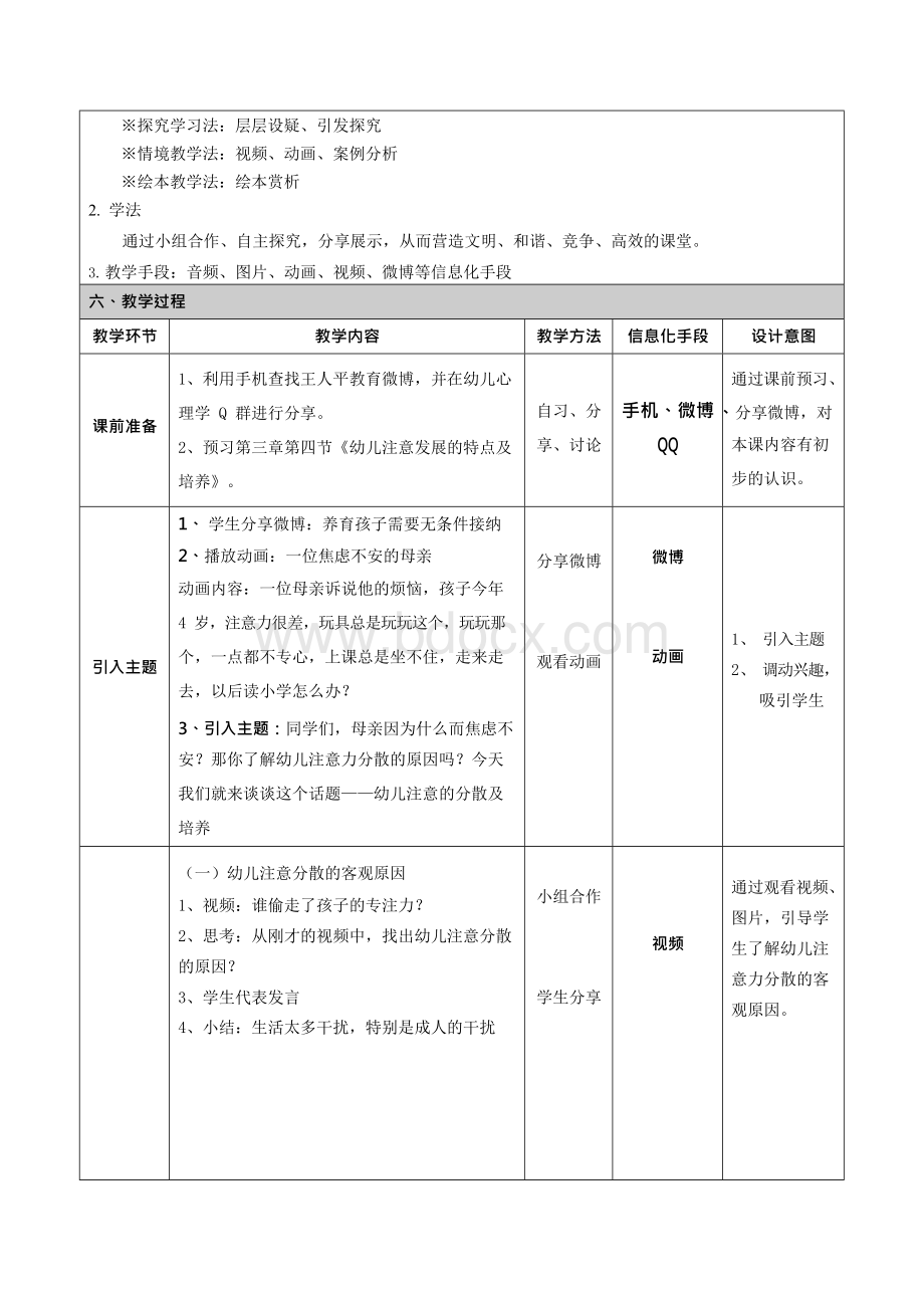 广东省创新杯说课大赛学前教育类一等奖作品：《幼儿注意的分散和培养》教学设计.docx_第2页