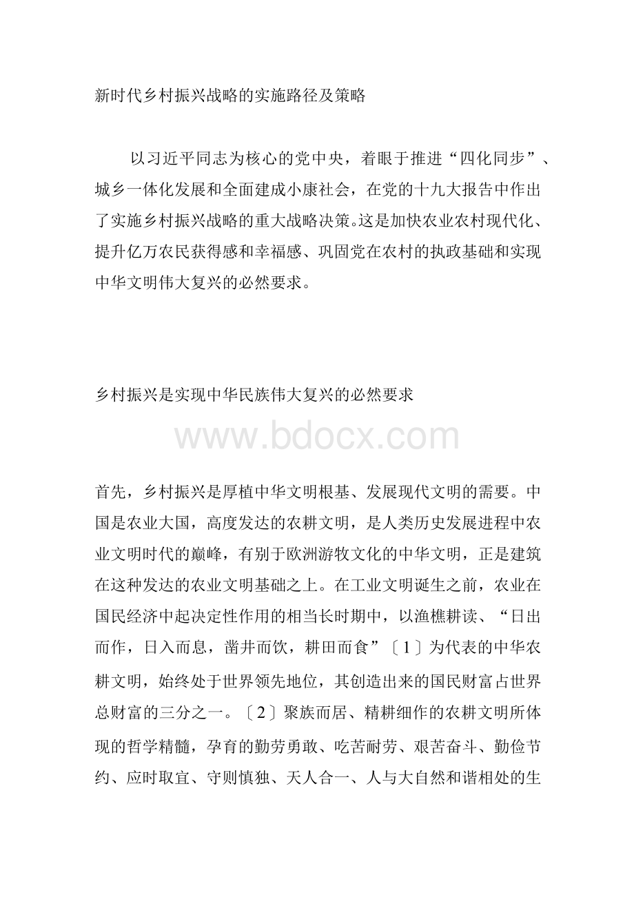 新时代乡村振兴战略的实施路径及策略Word下载.docx_第1页