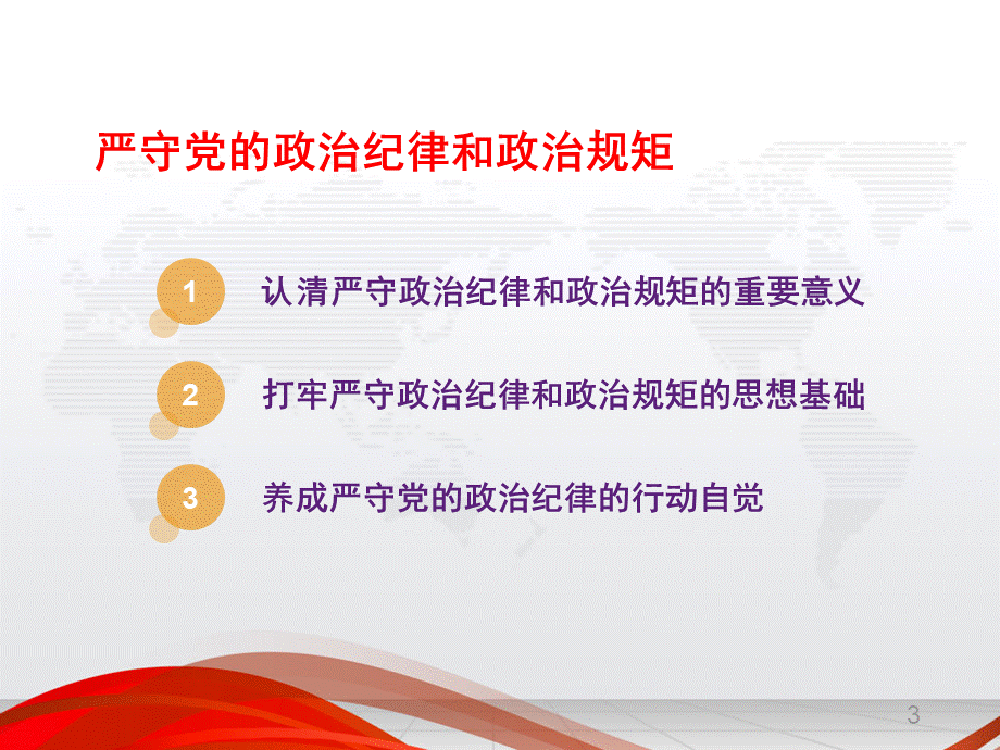 党课严守党的政治纪律和政治规矩两学一做PPT课件.ppt_第3页