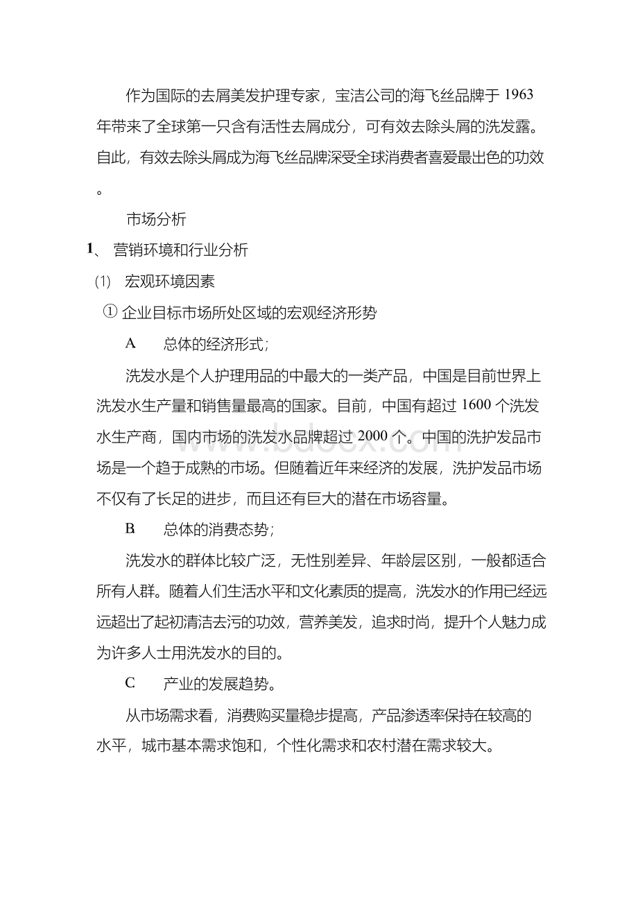 保洁海飞丝营销策划书文档格式.docx_第2页