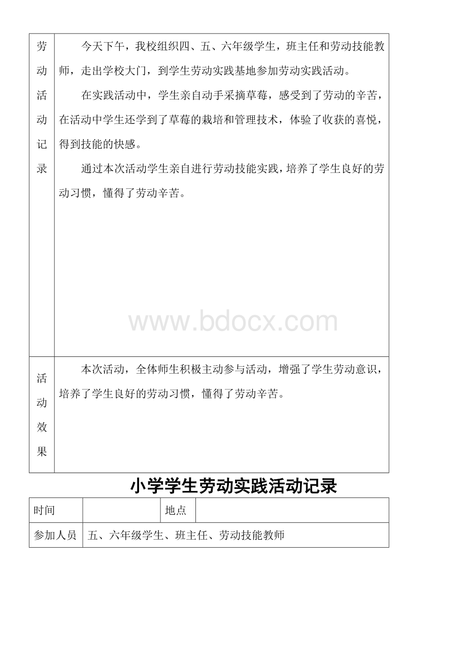 小学学生劳动实践活动记录Word下载.doc_第3页