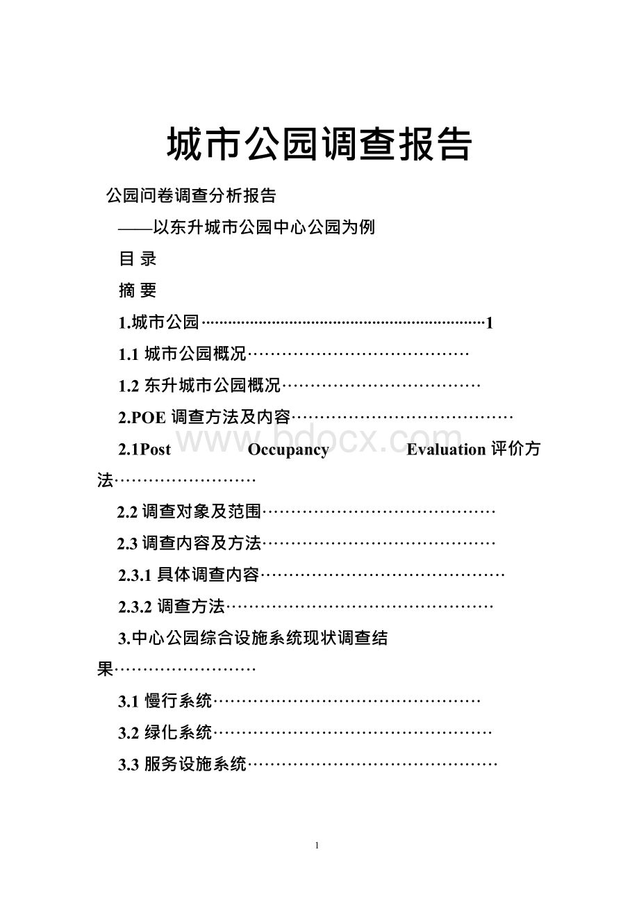 城市公园调查报告文档格式.docx_第1页