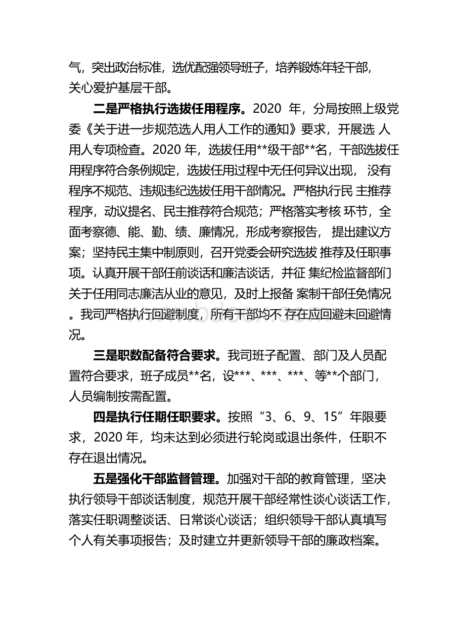 关于国有企业2020年干部选拔任用工作情况的报告Word文档下载推荐.docx_第2页