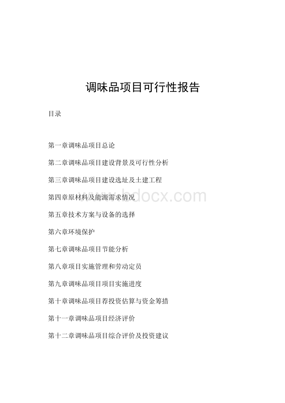 调味品项目可行性报告Word文档格式.docx_第1页