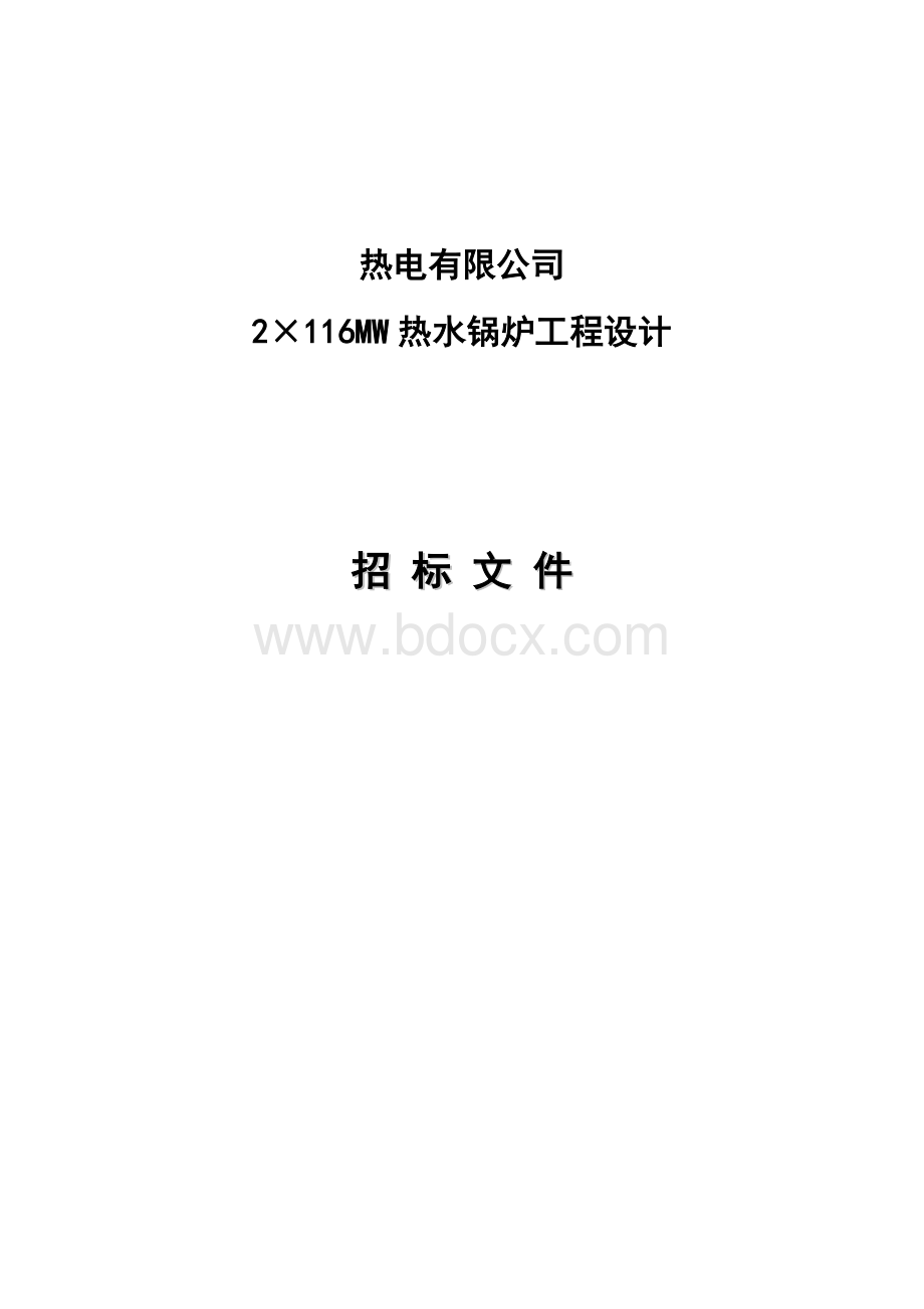 2×116MW热水锅炉工程设计招标文件齐热公司Word文档下载推荐.doc