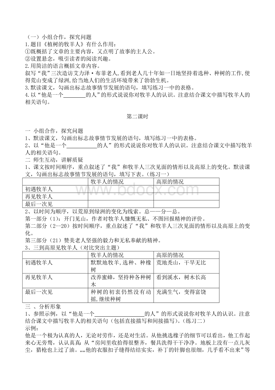 《植树的牧羊人》教案文档格式.doc_第2页