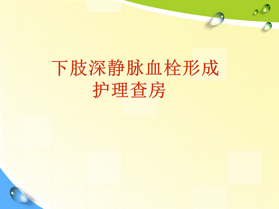 深静脉血栓护理查房PPT文档格式.ppt_第1页