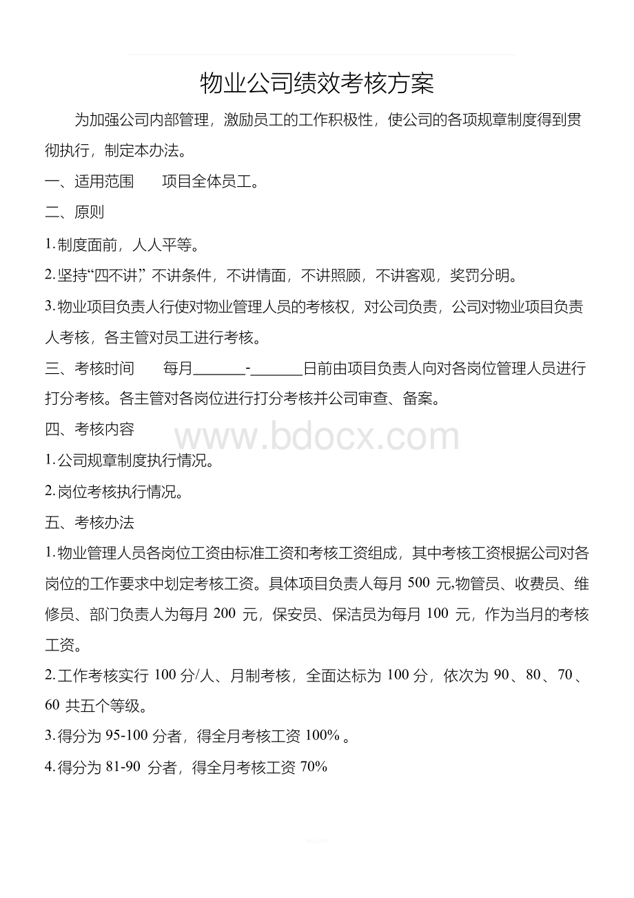 物业公司绩效考核方案.docx