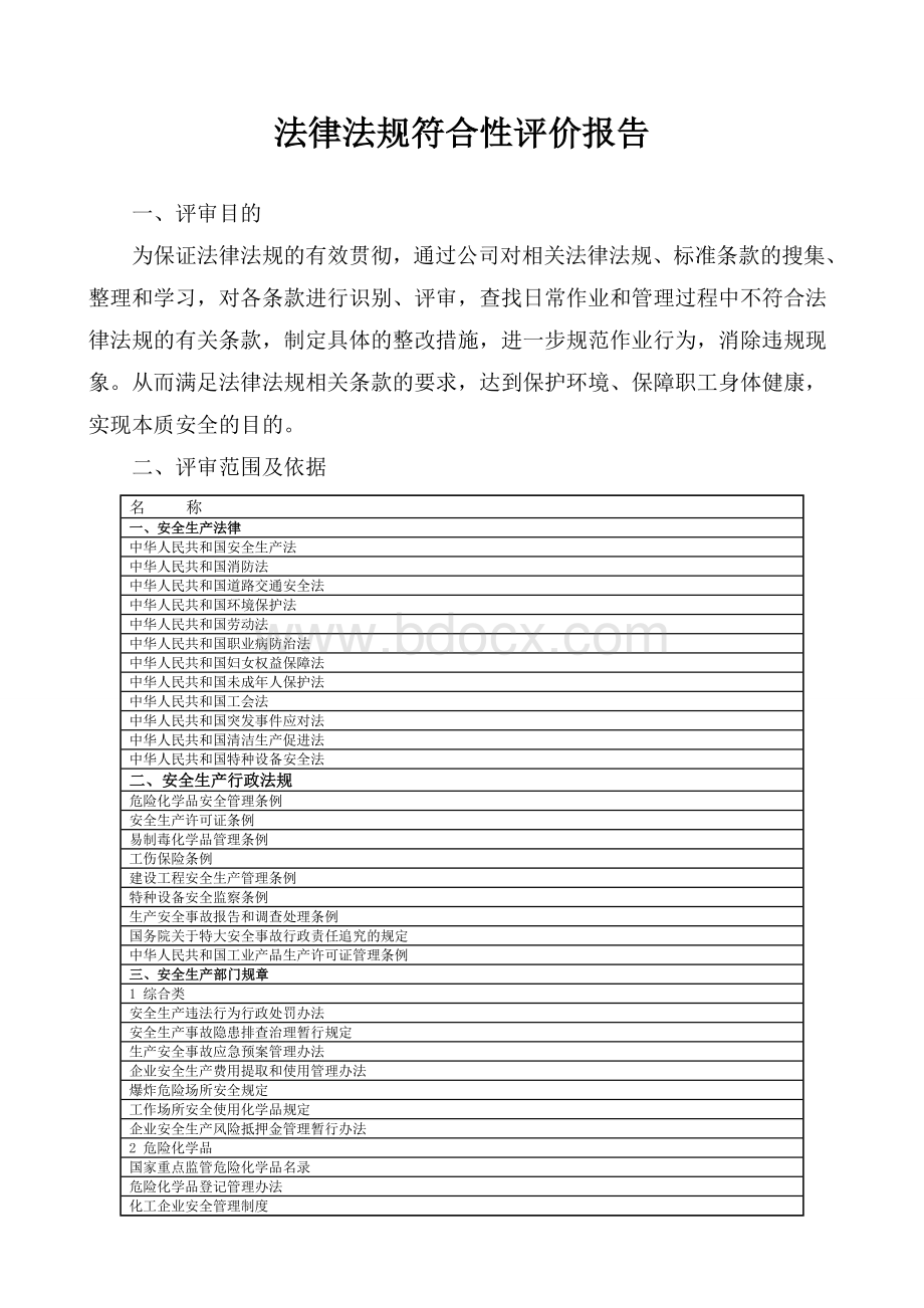 法律法规符合性评价报告【最新】.doc_第1页