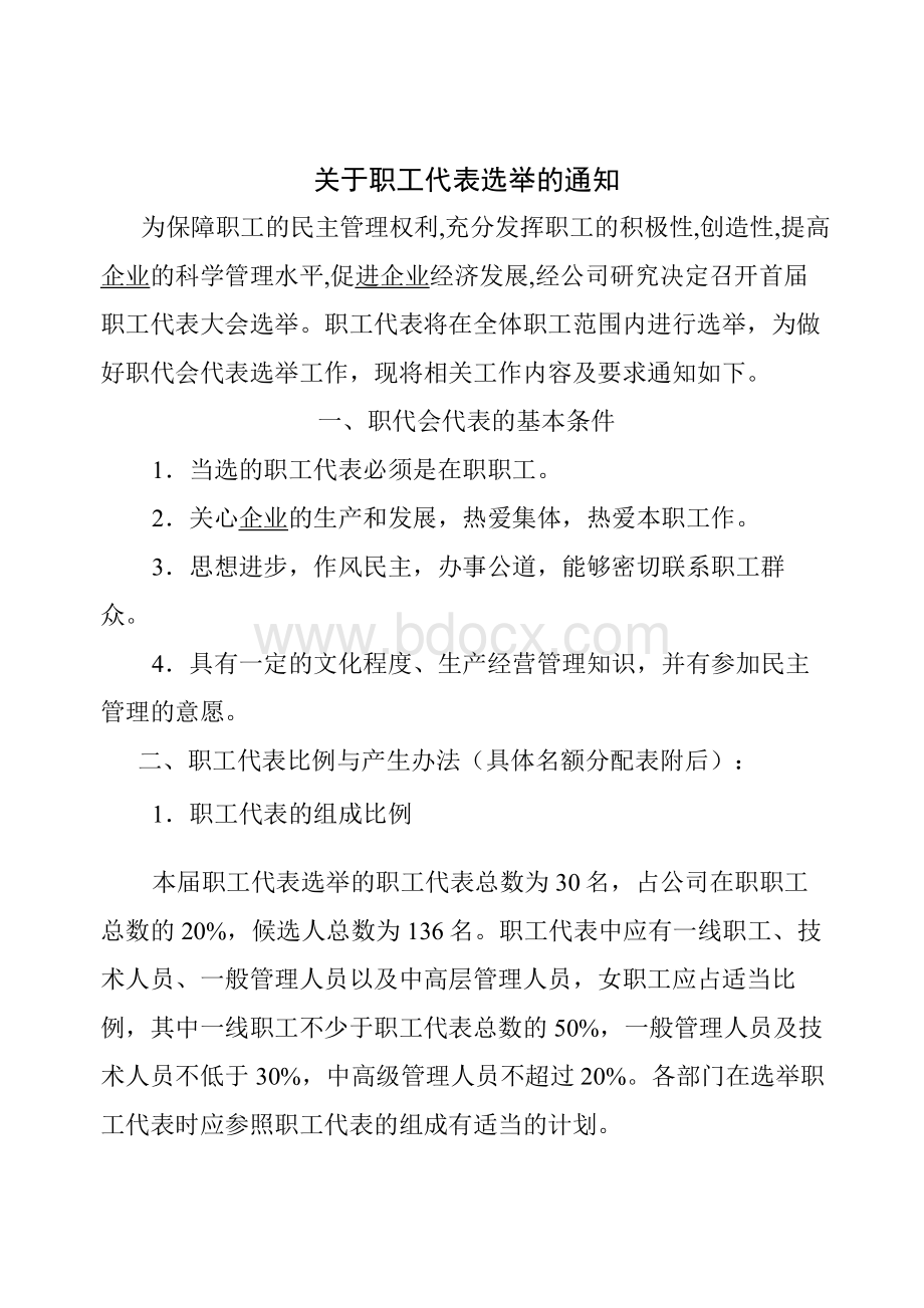 职工代表选举的通知.docx_第1页