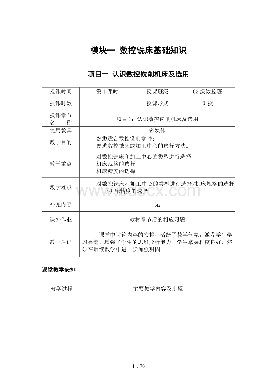 数控铣床教案Word格式.doc