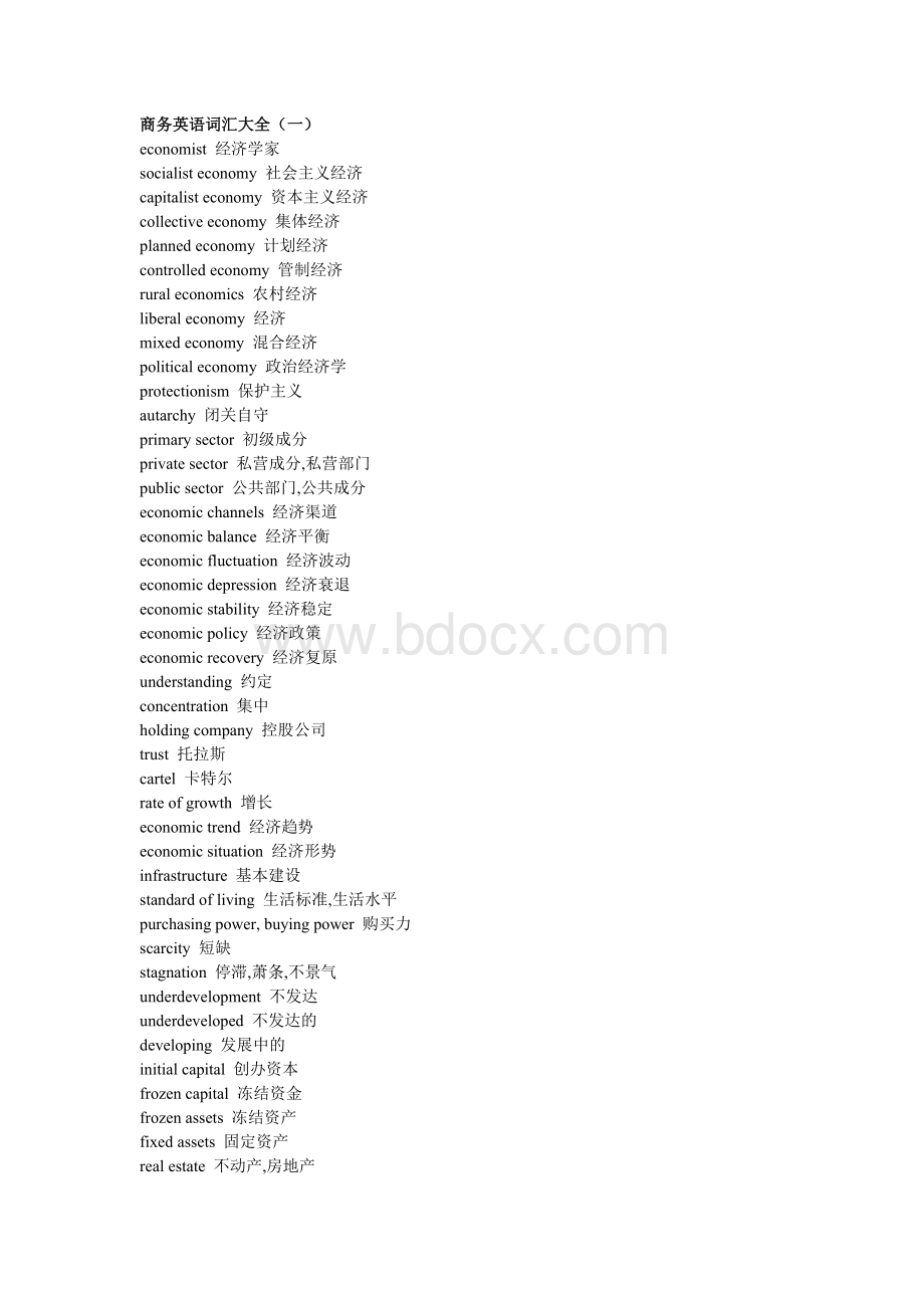 商务英语词汇大全Word文件下载.doc