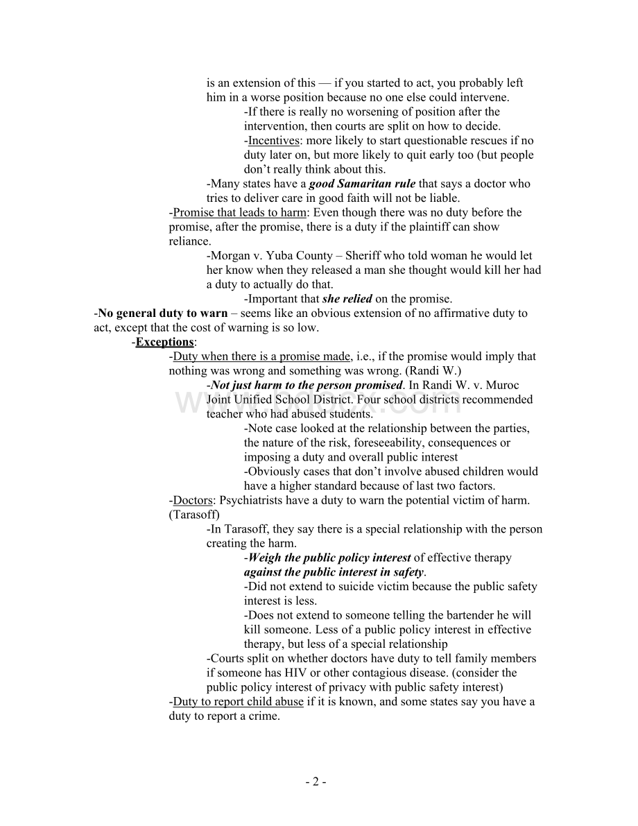 Final Outline for Torts - NYU School of LawWord格式.docx_第2页