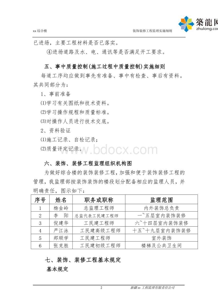 办公楼装饰装修工程监理实施细则(鲁班奖工程).doc_第2页