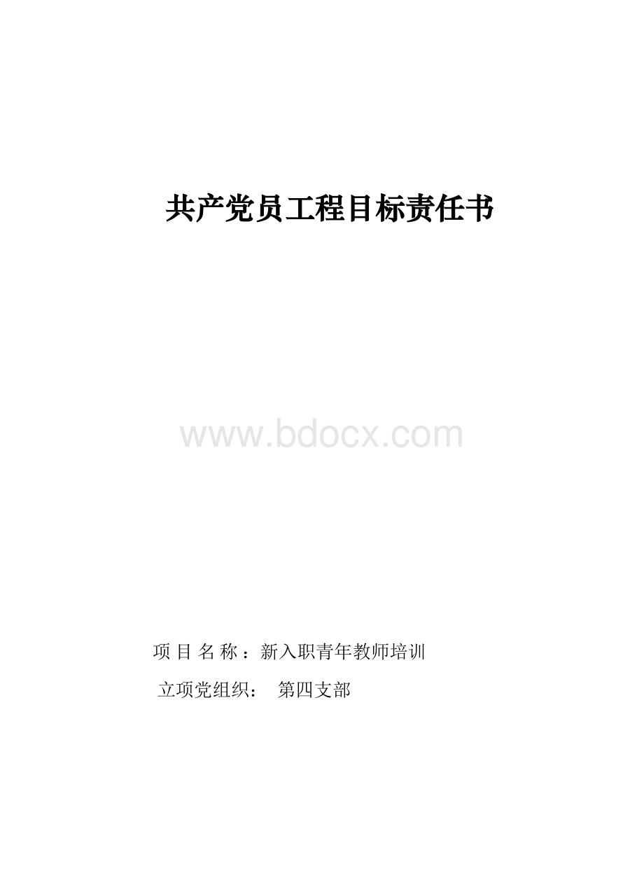 共产党员工程目标责任书Word文档下载推荐.doc